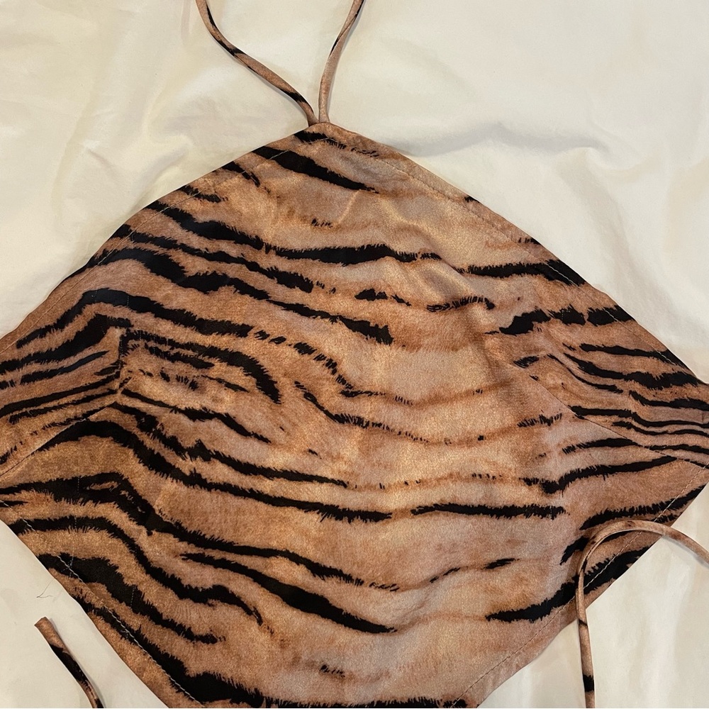 COPY - Princess Polly Silk Scarf Zebra Tie Top - Picture 4 of 4
